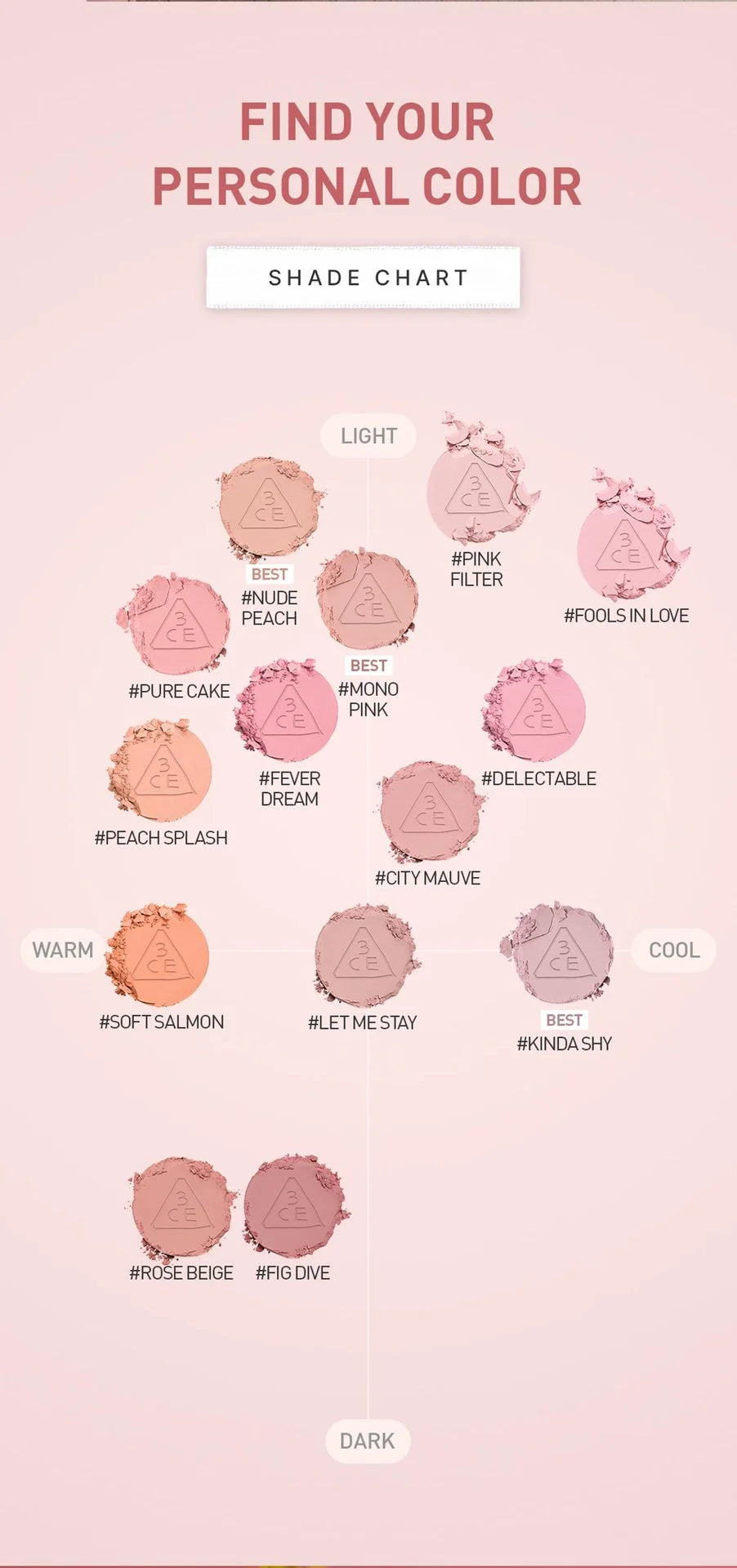 3CE Face Blush 單色啞光胭脂